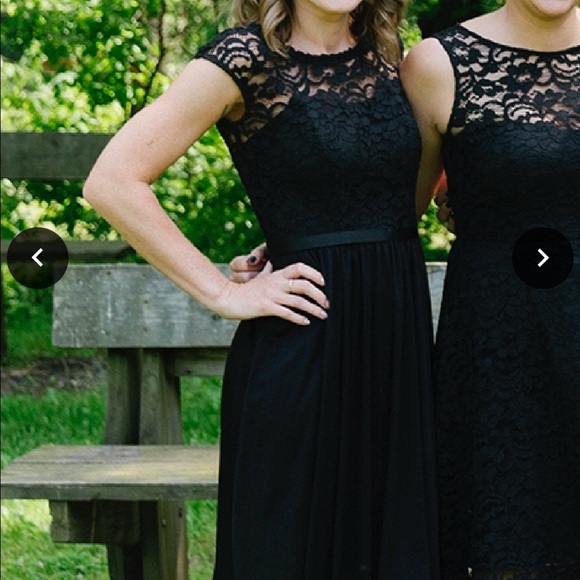 david's bridal black lace dress